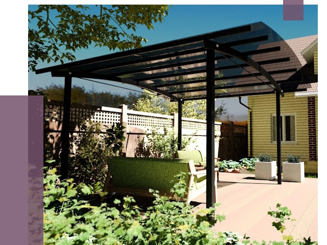 Навесы для террасы в Владимире от 13228 руб. под ключ | ПРОЛЁТ-Вдм