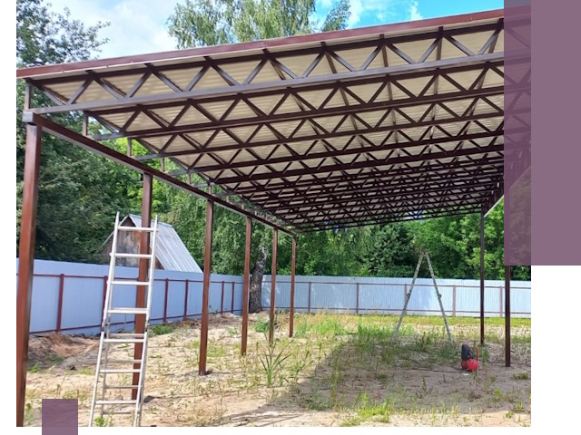 Односкатные навесы под ключ в Владимире — изготовление и монтаж