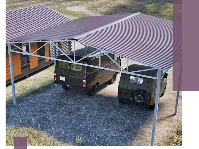 Двускатные навесы под ключ в Владимире — изготовление и монтаж