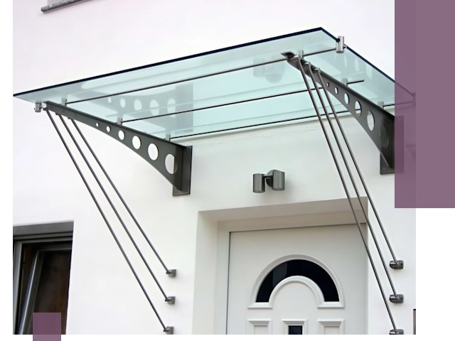Козырьки над входом под ключ в Владимире — изготовление и монтаж