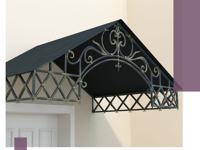 Двускатные металлические козырьки под ключ в Владимире