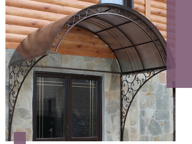 Арочные козырьки под ключ в Владимире: изготовление и монтаж